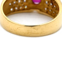 ノンブランド NON BRAND ルビー ダイヤリング イエローゴールド×レッド K18YG ダイヤモンド ルビー リング 指輪 Au750 18K 18金 11号