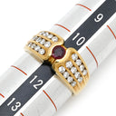 ノンブランド NON BRAND ルビー ダイヤリング イエローゴールド×レッド K18YG ダイヤモンド ルビー リング 指輪 Au750 18K 18金 11号