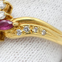 ノンブランド NON BRAND ルビー ダイヤ リング イエローゴールド K18YG ルビー ダイヤモンド リング 指輪 Au750 18K 18金 レッド 赤 17号