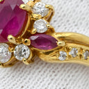 ノンブランド NON BRAND ルビー ダイヤ リング イエローゴールド K18YG ルビー ダイヤモンド リング 指輪 Au750 18K 18金 レッド 赤 17号