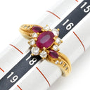 ノンブランド NON BRAND ルビー ダイヤ リング イエローゴールド K18YG ルビー ダイヤモンド リング 指輪 Au750 18K 18金 レッド 赤 17号