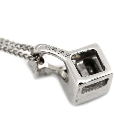 ノンブランド NON BRAND ダイヤペンダント ホワイトゴールド K18WG ダイヤモンド K14WG(チェーン) ネックレス 5石