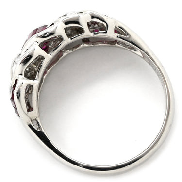 ノンブランド NON BRAND ルビー ダイヤリング プラチナシルバー Pt900 ルビー ダイヤモンド リング 指輪 レッド 赤 15号