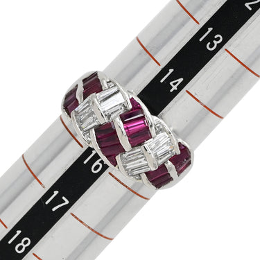 ノンブランド NON BRAND ルビー ダイヤリング プラチナシルバー Pt900 ルビー ダイヤモンド リング 指輪 レッド 赤 15号