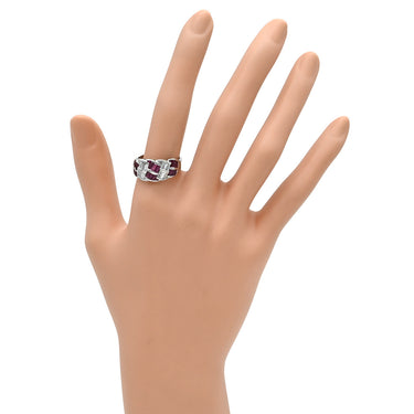 ノンブランド NON BRAND ルビー ダイヤリング プラチナシルバー Pt900 ルビー ダイヤモンド リング 指輪 レッド 赤 15号