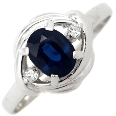 ノンブランド NON BRAND ブルーサファイア ダイヤリング プラチナシルバー Pt900 サファイア ダイヤモンド リング 指輪 青 13号