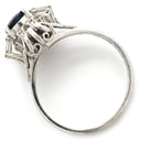 ノンブランド NON BRAND ブルーサファイア ダイヤ リング ブルー×プラチナシルバー Pt900 サファイア ダイヤモンド リング 指輪 青 プラチナム 11.5号