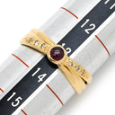 ノンブランド NON BRAND ルビー ダイヤリング イエローゴールド×レッド K18YG ダイヤモンド ルビー リング 指輪 Au750 18K 18金 13号