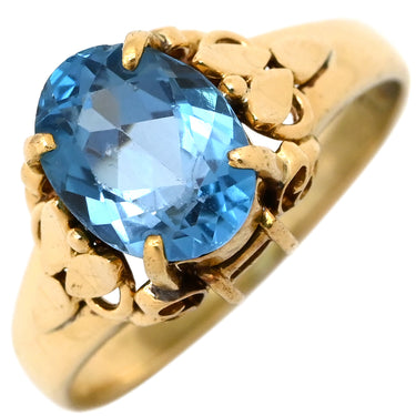 ノンブランド NON BRAND ブルートパーズ イエローゴールド K18YG ブルートパーズ リング 指輪 青 8号