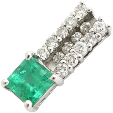 ノンブランド NON BRAND エメラルド ダイヤ プラチナシルバー Pt900 エメラルド ダイヤモンド ペンダントトップ 緑 ネックレストップ