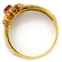 ノンブランド NON BRAND ルビー ダイヤリング イエローゴールド×プラチナシルバー K18YG Pt900 ルビー ダイヤモンド リング 指輪 Pt900 イエローゴールド プラチナ コンビ レッド 赤 11号