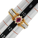 ノンブランド NON BRAND ルビー ダイヤリング イエローゴールド×プラチナシルバー K18YG Pt900 ルビー ダイヤモンド リング 指輪 Pt900 イエローゴールド プラチナ コンビ レッド 赤 11号