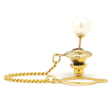 ノンブランド NON BRAND パール 真珠 イエローゴールド K18YG パール GP(留め具) タイピン 750 YG