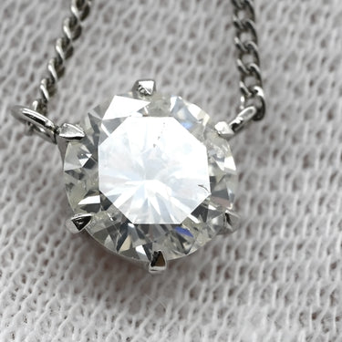 ノンブランド NON BRAND ダイヤペンダント プラチナシルバー Pt900 ダイヤモンド Pt850(チェーン) ネックレス 1P 1粒