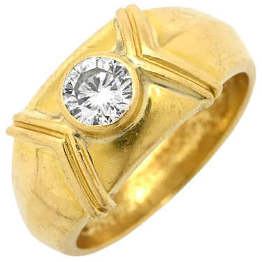 ノンブランド NON BRAND ダイヤリング イエローゴールド K18YG ダイヤモンド リング 指輪 1P 1粒 15号