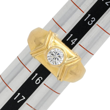 ノンブランド NON BRAND ダイヤリング イエローゴールド K18YG ダイヤモンド リング 指輪 1P 1粒 15号