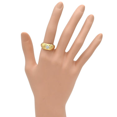 ノンブランド NON BRAND ダイヤリング イエローゴールド K18YG ダイヤモンド リング 指輪 1P 1粒 15号