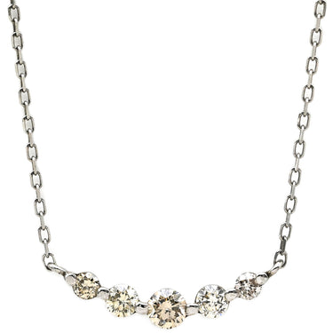 ノンブランド NON BRAND ダイヤペンダント ホワイトゴールド K18WG ダイヤモンド ネックレス ティアラ 5P 5石 一文字