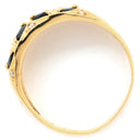 ノンブランド NON BRAND ブルーサファイア ダイヤ イエローゴールド K18YG サファイア ダイヤモンド リング 指輪 青 マーキスカット 18.5号