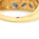 ノンブランド NON BRAND ブルーサファイア ダイヤ イエローゴールド K18YG サファイア ダイヤモンド リング 指輪 青 マーキスカット 18.5号