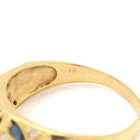 ノンブランド NON BRAND ブルーサファイア ダイヤ イエローゴールド K18YG サファイア ダイヤモンド リング 指輪 青 マーキスカット 18.5号