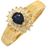 ノンブランド NON BRAND ブルーサファイア ダイヤリング イエローゴールド K18YG サファイア ダイヤモンド リング 指輪 18K 750 YG 11号