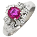 ノンブランド NON BRAND ルビー ダイヤリング プラチナシルバー Pt850 ルビー ダイヤモンド リング 指輪 レッド 赤 4.5号