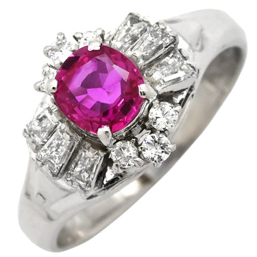 ノンブランド NON BRAND ルビー ダイヤリング プラチナシルバー Pt850 ルビー ダイヤモンド リング 指輪 レッド 赤 4.5号