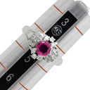 ノンブランド NON BRAND ルビー ダイヤリング プラチナシルバー Pt850 ルビー ダイヤモンド リング 指輪 レッド 赤 4.5号