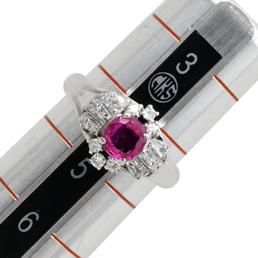 ノンブランド NON BRAND ルビー ダイヤリング プラチナシルバー Pt850 ルビー ダイヤモンド リング 指輪 レッド 赤 4.5号