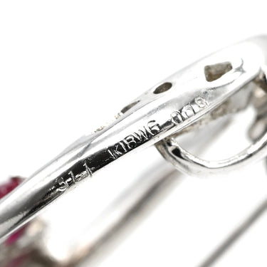 ノンブランド NON BRAND ルビー ダイヤ ホワイトゴールド K18WG K14WG ルビー ダイヤモンド ブローチ 赤 レッド