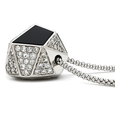 ノンブランド NON BRAND ダイヤ ペンダント ホワイトゴールド×オニキスブラック K18WG ダイヤモンド オニキス ネックレス 750 18K 18金 WG