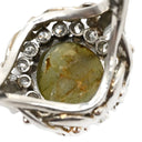 ノンブランド NON BRAND キャッツアイ ダイヤリング プラチナシルバー Pt900 クリソベリルキャッツアイ ダイヤモンド リング 指輪 猫目石 15号