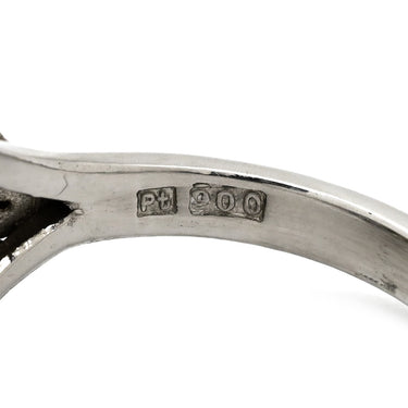 ノンブランド NON BRAND キャッツアイ ダイヤリング プラチナシルバー Pt900 クリソベリルキャッツアイ ダイヤモンド リング 指輪 猫目石 15号