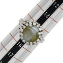 ノンブランド NON BRAND キャッツアイ ダイヤリング プラチナシルバー Pt900 クリソベリルキャッツアイ ダイヤモンド リング 指輪 猫目石 15号