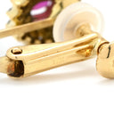 ノンブランド NON BRAND レッド×イエローゴールド K18YG ルビー ダイヤモンド イヤリング 赤 Au750 18K 18金 1P 1石 1粒 ルビー パヴェ ダイヤ オーバル