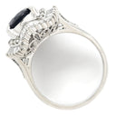 ノンブランド NON BRAND サファイア ダイヤリング プラチナシルバー Pt900 サファイア ダイヤモンド リング 指輪 青 14号