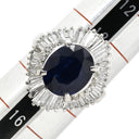 ノンブランド NON BRAND サファイア ダイヤリング プラチナシルバー Pt900 サファイア ダイヤモンド リング 指輪 青 14号