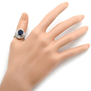 ノンブランド NON BRAND サファイア ダイヤリング プラチナシルバー Pt900 サファイア ダイヤモンド リング 指輪 青 14号