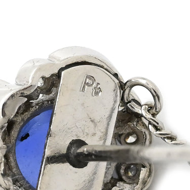 ノンブランド NON BRAND プラチナシルバー Pt サファイア ダイヤモンド タイピン スターサファイア ダイヤモンド プラチナ タイタックピン 青 オーバル