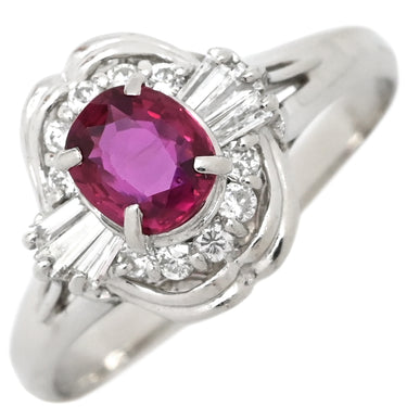 ノンブランド NON BRAND ルビー ダイヤリング プラチナシルバー Pt900 ルビー ダイヤモンド リング 指輪 レッド 赤 13号