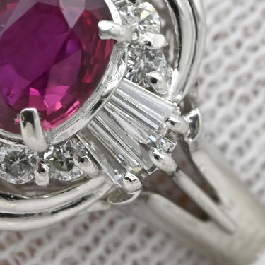 ノンブランド NON BRAND ルビー ダイヤリング プラチナシルバー Pt900 ルビー ダイヤモンド リング 指輪 レッド 赤 13号