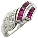 ノンブランド NON BRAND ルビー ダイヤリング プラチナシルバー Pt900 ルビー ダイヤモンド リング 指輪 レッド 赤 13号