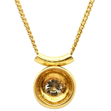 ノンブランド NON BRAND ダイヤペンダント イエローゴールド K18YG ダイヤモンド ネックレス 750 18K 1P 1粒