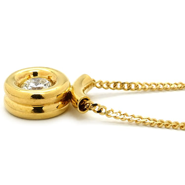 ノンブランド NON BRAND ダイヤペンダント イエローゴールド K18YG ダイヤモンド ネックレス 750 18K 1P 1粒