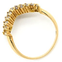 ノンブランド NON BRAND ダイヤリング イエローゴールド K18YG ダイヤモンド リング 指輪 V字 Vライン 12号