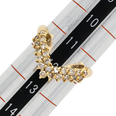 ノンブランド NON BRAND ダイヤリング イエローゴールド K18YG ダイヤモンド リング 指輪 V字 Vライン 12号