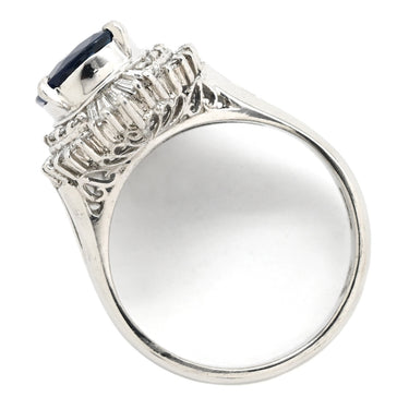 ノンブランド NON BRAND ブルーサファイア ダイヤリング プラチナシルバー Pt900 サファイア ダイヤモンド リング 指輪 青 10号