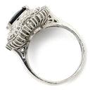 ノンブランド NON BRAND ブルーサファイア ダイヤ リング ブルー×プラチナシルバー Pt900 サファイア ダイヤモンド リング 指輪 青 パヴェダイヤ オーバル プラチナム 10号