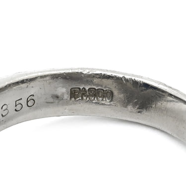 ノンブランド NON BRAND ブルーサファイア ダイヤ リング ブルー×プラチナシルバー Pt900 サファイア ダイヤモンド リング 指輪 青 パヴェダイヤ オーバル プラチナム 10号